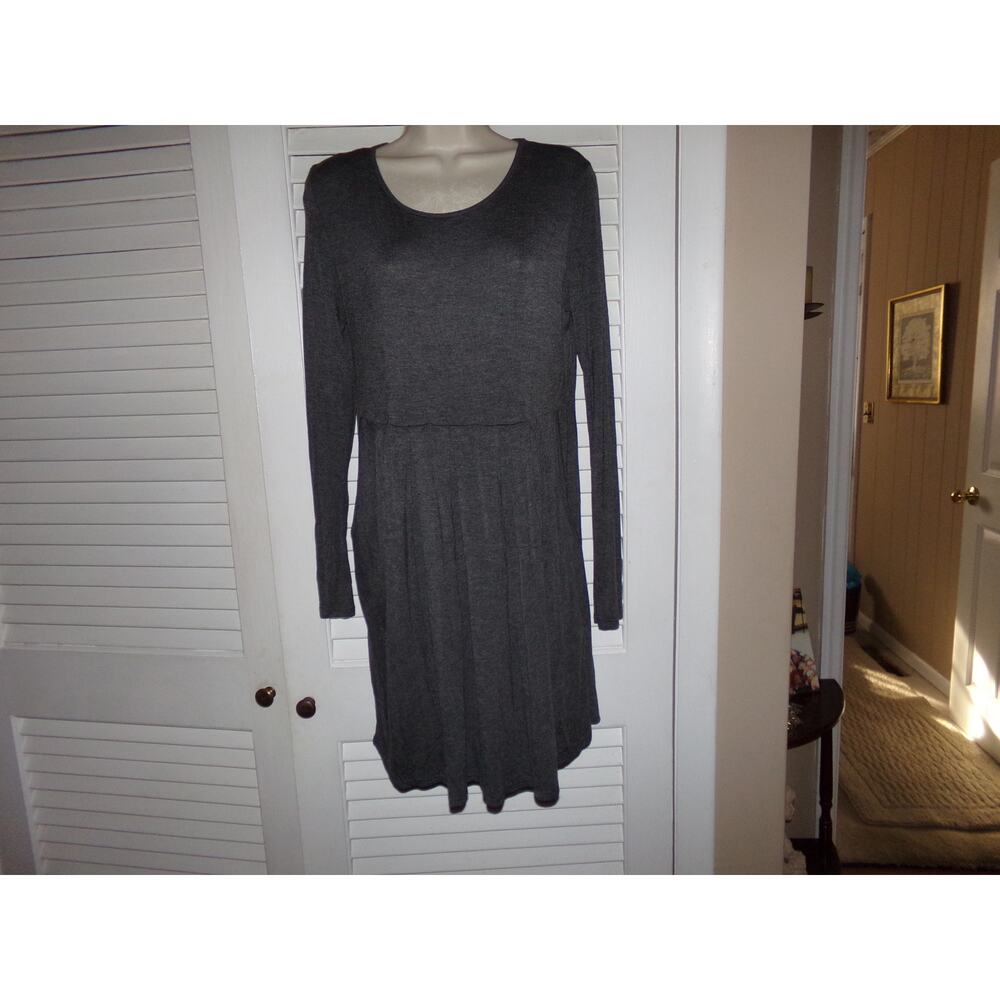 Eloges gray‎ knit waist and full skirt dress L Perfect